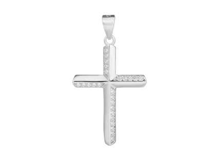 4101 stribrny privesek kriz zirkon