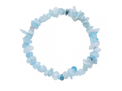 Minerální náramek AKVAMARÍN sekaný (Délka náramku 17-21 cm)