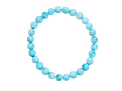 Minerální náramek LARIMAR AAA kuličky 7 mm (Délka náramku 17-21 cm)