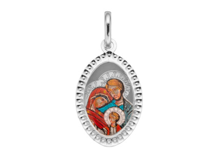 4152 4152 stribrny privesek svata rodina medailon