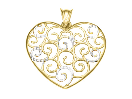 4158 4158 stribrny privesek srdce ornament