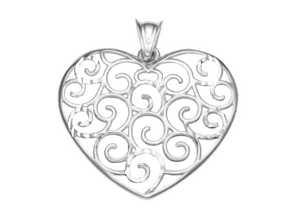 4161 4161 stribrny privesek srdce ornament