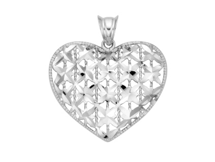 4164 4164 stribrny privesek srdce ornament