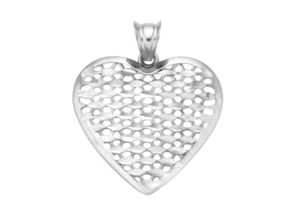 4167 4167 stribrny privesek srdce ornament