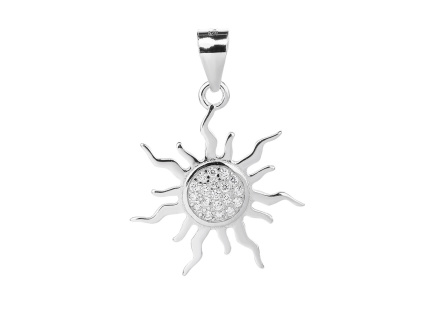 4287 12443 stribrny privesek slunce bily kamen ciry zirkon sperky bealio