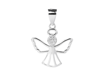 4299 4299 12315 stribrny privesek andel bily kamen ciry zirkon sperky bealio