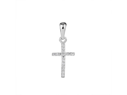 4320 12101 stribrny privesek kriz ciry kamen bily zirkon sperky bealio