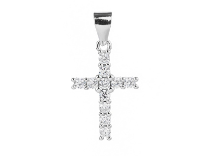 4323 stribrny privesek zarivy kriz 19 mm