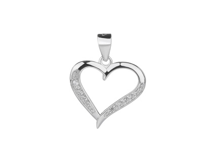 4428 4428 06265 stribrny privesek srdce laska ciry kamen bily kamen sperky bealio