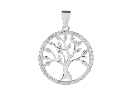 4461 4461 10282 stribrny privesek strom zivota ciry kaamen bily zirkon sperky bealio