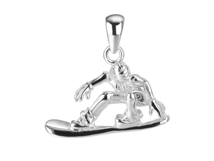 4467 4467 stribrny privesek snowboardista