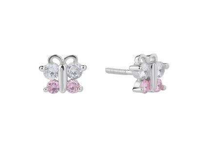 4515 4515 4515 stribrne nausnice motyl ruzovy sroubek