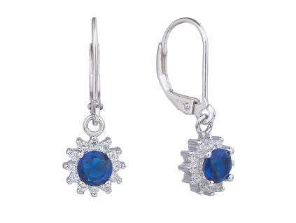 4578 4578 11240 stribrne dlouhe nausnice visaci patent modry kamen safir zirkon sperky bealio