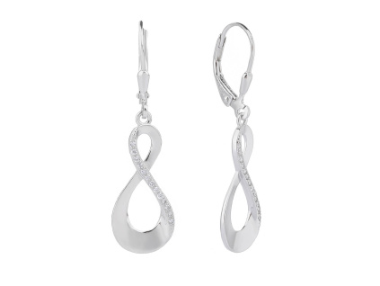 4614 4614 07407 stribrne nausnice visaci dlouhe nekonecno ciry kamen bily zirkon sperky bealio