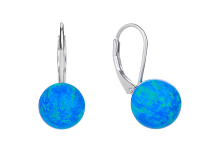 4665 4665 stribrne nausnice kulicky 10 mm modry opal