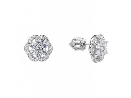 4689 4689 stribrne nausnice ornament kvetina