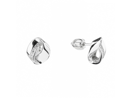 4758 4758 13121 stribrne nausnice pecka sroubek ornament ciry kamen bily zirkon sperky bealio