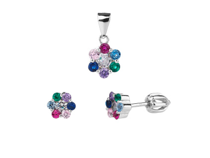 4787 4787 4787 stribrna souprava kvetina barevna