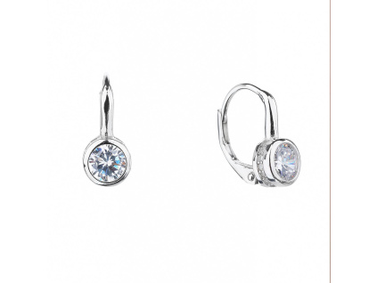 4829 4829 12343 stribrne nausnice klasicky patent krouzek ciry kamen bily zirkon sperky bealio