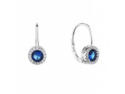 4856 4856 12406 stribrne nausnice klasicky patent krouzek modry kamen safirovy zirkon sperky bealio