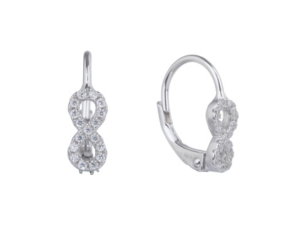 4941 4941 4941 09591 stribrne nausnice klasicky patent infinity nekonecno ciry kamen bily zirkon sperky bealio