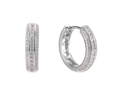 4995 4995 06484 stribrne nausnice krouzek francouzsky patent ciry kamen bily zirkon sperky bealio