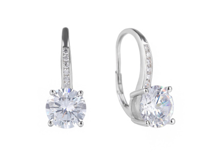 5001 5001 08507 stribrne nausnice klasicky patent krouzek ciry kamen bily zirkon sperky bealio