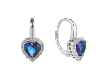 5046 5046 5046 stribrne nausnice srdce safirove