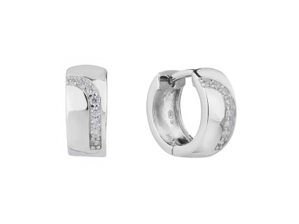 5082 5082 05999 stribrne nausnice fancouzske zapinani kruhy matovane ciry kamen bily zirkon sperky bealio