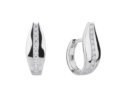 5091 5091 11454 stribrne nausnice fancouzske zapinani podkova ciry kamen bily zirkon sperky bealio