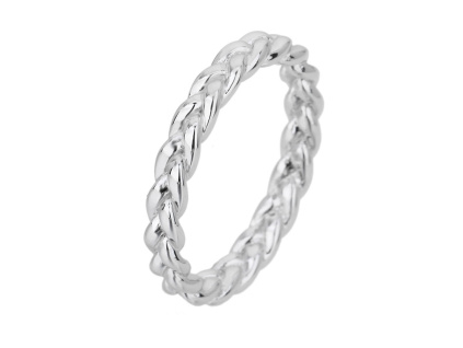 5145 stribrny prsten pleteny velikost prstenu 62