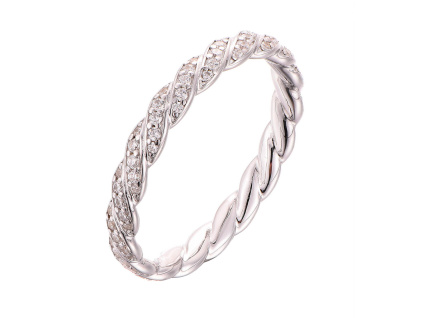 5151 6 stribrny prsten spirala pleteny velikost prstenu 60