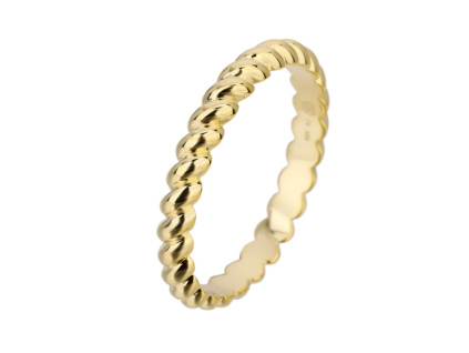 5154 stribrny prsten spirala pleteny yellow velikost prstenu 60