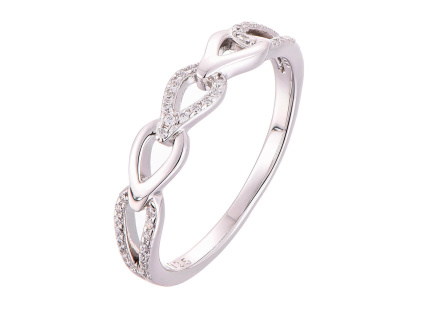 Stříbrný prsten PLETENÝ (Velikost prstenu 60)