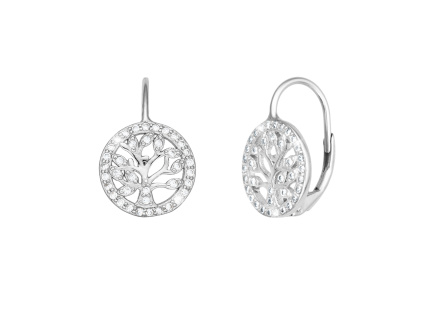 5220 5220 10597 stribrne nausnice strom zivota klasicky patent pevny ciry kamen bily zirkon sperky bealio