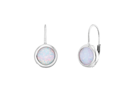 5226 5226 06596 stribrne nausnice kulate kamen bily opal klasicky pevny patent sperky bealio