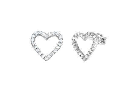 5319 5319 stribrne nausnice srdce zarive