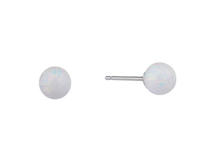 534 534 534 534 stribrne nausnice kulicky 6 mm bily opal