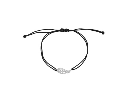 5424 stribrny naramek andelske kridlo shamballa provazek delka naramku 17 3 cm