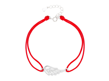 5457 stribrny naramek andelske kridlo shamballa provazek delka naramku 17 3 cm