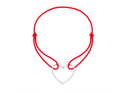 5466 stribrny naramek srdce shamballa provazek delka naramku 17 3 cm