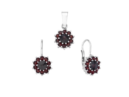 5472 5472 5472 stribrna souprava cesky granat kvetina