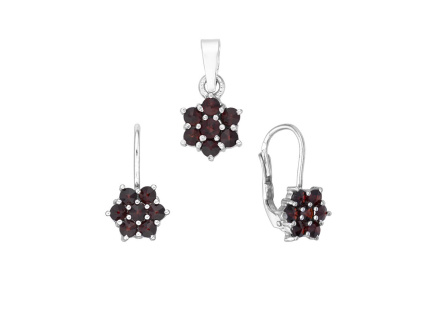 5475 5475 5475 stribrna souprava cesky granat kvetina