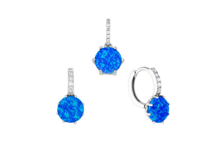 5487 5487 stribrna souprava kulate modre