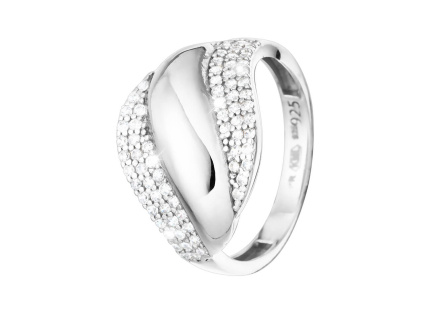 Stříbrný prsten VLNKY (Velikost prstenu 66)