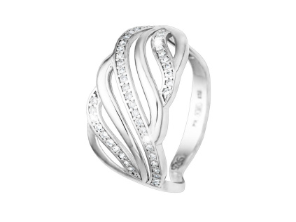 Stříbrný prsten VLNKY (Velikost prstenu 66)