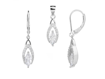 5625 5625 stribrna souprava kapka bila