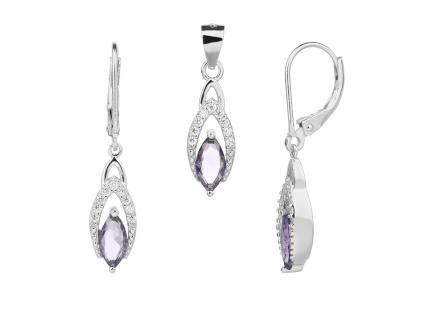 5628 5628 5628 stribrna souprava kapka fialova