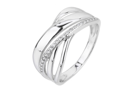 5646 stribrny prsten vlnky se zirkony velikost prstenu 66