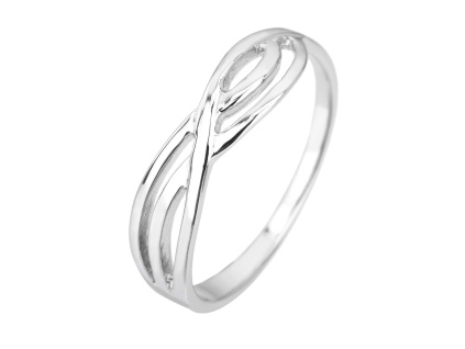 5649 stribrny prsten vlnky propletene velikost prstenu 64